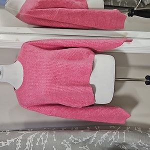 Lulus Cuddled Up Cutie Pink Cropped Dolman Sleeve Sweater